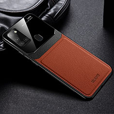 Silikon Hülle Handyhülle Gummi Schutzhülle Flexible Leder Tasche FL1 für Samsung Galaxy A21s Braun