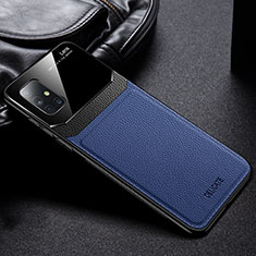 Silikon Hülle Handyhülle Gummi Schutzhülle Flexible Leder Tasche FL1 für Samsung Galaxy A51 4G Blau