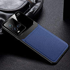Silikon Hülle Handyhülle Gummi Schutzhülle Flexible Leder Tasche FL1 für Vivo iQOO 10 5G Blau