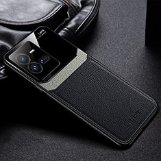 Silikon Hülle Handyhülle Gummi Schutzhülle Flexible Leder Tasche FL1 für Vivo iQOO 10 Pro 5G Schwarz