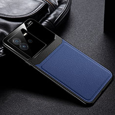 Silikon Hülle Handyhülle Gummi Schutzhülle Flexible Leder Tasche FL1 für Vivo iQOO Neo6 5G Blau