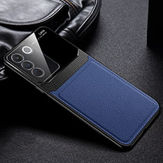 Silikon Hülle Handyhülle Gummi Schutzhülle Flexible Leder Tasche FL1 für Vivo V27e 5G Blau