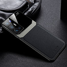 Silikon Hülle Handyhülle Gummi Schutzhülle Flexible Leder Tasche FL1 für Vivo X70 Pro+ Plus 5G Schwarz