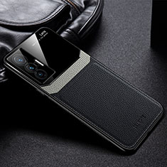 Silikon Hülle Handyhülle Gummi Schutzhülle Flexible Leder Tasche FL1 für Vivo X70t Schwarz