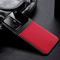 Silikon Hülle Handyhülle Gummi Schutzhülle Flexible Leder Tasche FL1 für Xiaomi Mi 11T Pro 5G Rot