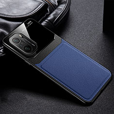 Silikon Hülle Handyhülle Gummi Schutzhülle Flexible Leder Tasche FL1 für Xiaomi Poco F3 5G Blau