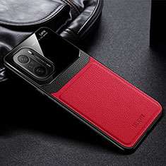 Silikon Hülle Handyhülle Gummi Schutzhülle Flexible Leder Tasche FL1 für Xiaomi Poco F3 5G Rot