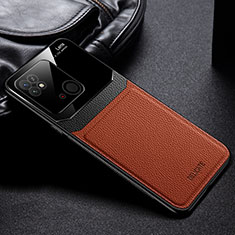 Silikon Hülle Handyhülle Gummi Schutzhülle Flexible Leder Tasche FL1 für Xiaomi Redmi 10 India Braun