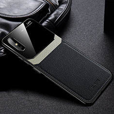 Silikon Hülle Handyhülle Gummi Schutzhülle Flexible Leder Tasche FL1 für Xiaomi Redmi 9i Schwarz