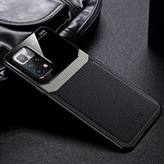 Silikon Hülle Handyhülle Gummi Schutzhülle Flexible Leder Tasche FL1 für Xiaomi Redmi Note 11 4G (2021) Schwarz