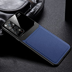 Silikon Hülle Handyhülle Gummi Schutzhülle Flexible Leder Tasche FL1 für Xiaomi Redmi Note 11 4G (2022) Blau