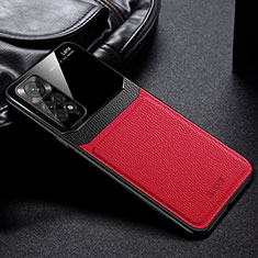 Silikon Hülle Handyhülle Gummi Schutzhülle Flexible Leder Tasche FL1 für Xiaomi Redmi Note 11 4G (2022) Rot