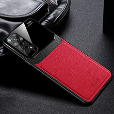 Silikon Hülle Handyhülle Gummi Schutzhülle Flexible Leder Tasche FL1 für Xiaomi Redmi Note 11 Pro 4G Rot