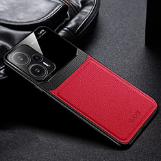 Silikon Hülle Handyhülle Gummi Schutzhülle Flexible Leder Tasche FL1 für Xiaomi Redmi Note 12 Turbo 5G Rot