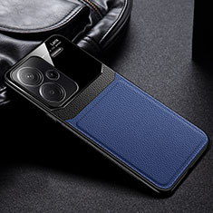 Silikon Hülle Handyhülle Gummi Schutzhülle Flexible Leder Tasche FL1 für Xiaomi Redmi Note 13 Pro+ Plus 5G Blau