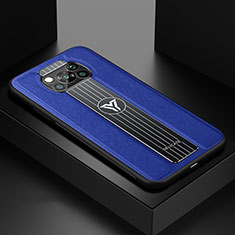 Silikon Hülle Handyhülle Gummi Schutzhülle Flexible Leder Tasche FL2 für Xiaomi Poco X3 NFC Blau
