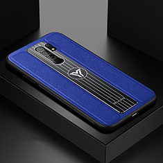 Silikon Hülle Handyhülle Gummi Schutzhülle Flexible Leder Tasche FL2 für Xiaomi Redmi 9 Prime India Blau