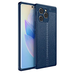 Silikon Hülle Handyhülle Gummi Schutzhülle Flexible Leder Tasche für Huawei Honor 60 SE 5G Blau