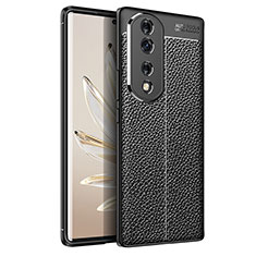 Silikon Hülle Handyhülle Gummi Schutzhülle Flexible Leder Tasche für Huawei Honor 70 Pro 5G Schwarz