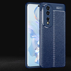 Silikon Hülle Handyhülle Gummi Schutzhülle Flexible Leder Tasche für Huawei Honor 80 Pro 5G Blau