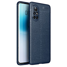 Silikon Hülle Handyhülle Gummi Schutzhülle Flexible Leder Tasche für Huawei Nova 8 5G Blau