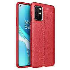 Silikon Hülle Handyhülle Gummi Schutzhülle Flexible Leder Tasche für OnePlus 8T 5G Rot