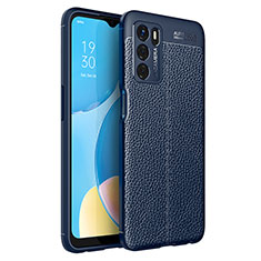 Silikon Hülle Handyhülle Gummi Schutzhülle Flexible Leder Tasche für Oppo A16 Blau