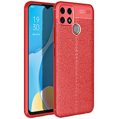 Silikon Hülle Handyhülle Gummi Schutzhülle Flexible Leder Tasche für Oppo A35 Rot