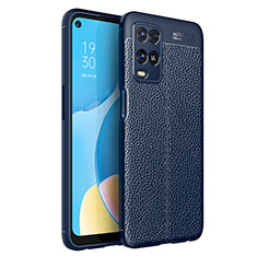 Silikon Hülle Handyhülle Gummi Schutzhülle Flexible Leder Tasche für Oppo A54 4G Blau