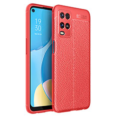 Silikon Hülle Handyhülle Gummi Schutzhülle Flexible Leder Tasche für Oppo A54 4G Rot