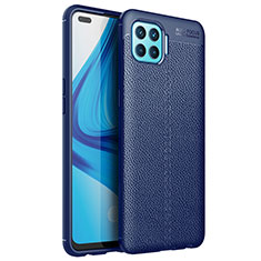 Silikon Hülle Handyhülle Gummi Schutzhülle Flexible Leder Tasche für Oppo A93 Blau