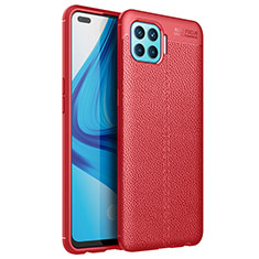 Silikon Hülle Handyhülle Gummi Schutzhülle Flexible Leder Tasche für Oppo A93 Rot