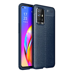 Silikon Hülle Handyhülle Gummi Schutzhülle Flexible Leder Tasche für Oppo F19 Pro+ Plus 5G Blau