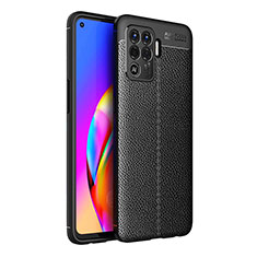 Silikon Hülle Handyhülle Gummi Schutzhülle Flexible Leder Tasche für Oppo Reno5 Lite Schwarz