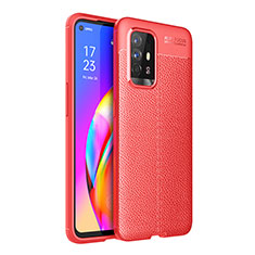 Silikon Hülle Handyhülle Gummi Schutzhülle Flexible Leder Tasche für Oppo Reno5 Z 5G Rot