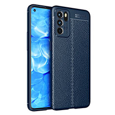 Silikon Hülle Handyhülle Gummi Schutzhülle Flexible Leder Tasche für Oppo Reno6 5G Blau