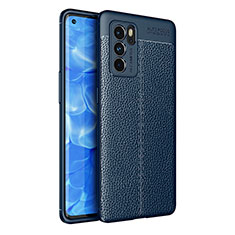 Silikon Hülle Handyhülle Gummi Schutzhülle Flexible Leder Tasche für Oppo Reno6 Pro 5G India Blau