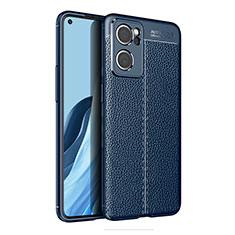 Silikon Hülle Handyhülle Gummi Schutzhülle Flexible Leder Tasche für Oppo Reno7 SE 5G Blau