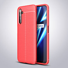 Silikon Hülle Handyhülle Gummi Schutzhülle Flexible Leder Tasche für Realme 6 Pro Rot