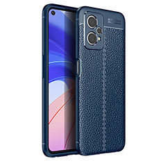 Silikon Hülle Handyhülle Gummi Schutzhülle Flexible Leder Tasche für Realme 9 Pro 5G Blau