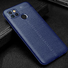 Silikon Hülle Handyhülle Gummi Schutzhülle Flexible Leder Tasche für Realme Q2i 5G Blau