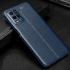 Silikon Hülle Handyhülle Gummi Schutzhülle Flexible Leder Tasche für Realme Q3i 5G Blau