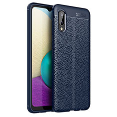 Silikon Hülle Handyhülle Gummi Schutzhülle Flexible Leder Tasche für Samsung Galaxy A02 Blau