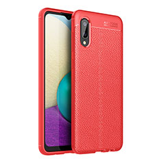 Silikon Hülle Handyhülle Gummi Schutzhülle Flexible Leder Tasche für Samsung Galaxy A02 Rot