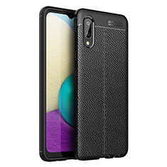 Silikon Hülle Handyhülle Gummi Schutzhülle Flexible Leder Tasche für Samsung Galaxy A02 Schwarz