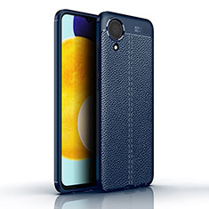 Silikon Hülle Handyhülle Gummi Schutzhülle Flexible Leder Tasche für Samsung Galaxy A03 Core Blau