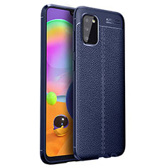 Silikon Hülle Handyhülle Gummi Schutzhülle Flexible Leder Tasche für Samsung Galaxy A03s Blau