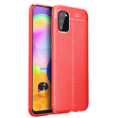 Silikon Hülle Handyhülle Gummi Schutzhülle Flexible Leder Tasche für Samsung Galaxy A03s Rot