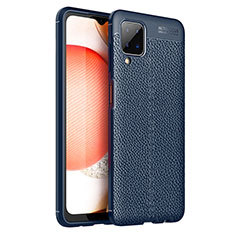 Silikon Hülle Handyhülle Gummi Schutzhülle Flexible Leder Tasche für Samsung Galaxy A12 Blau