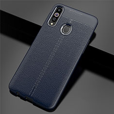 Silikon Hülle Handyhülle Gummi Schutzhülle Flexible Leder Tasche für Samsung Galaxy A20s Blau